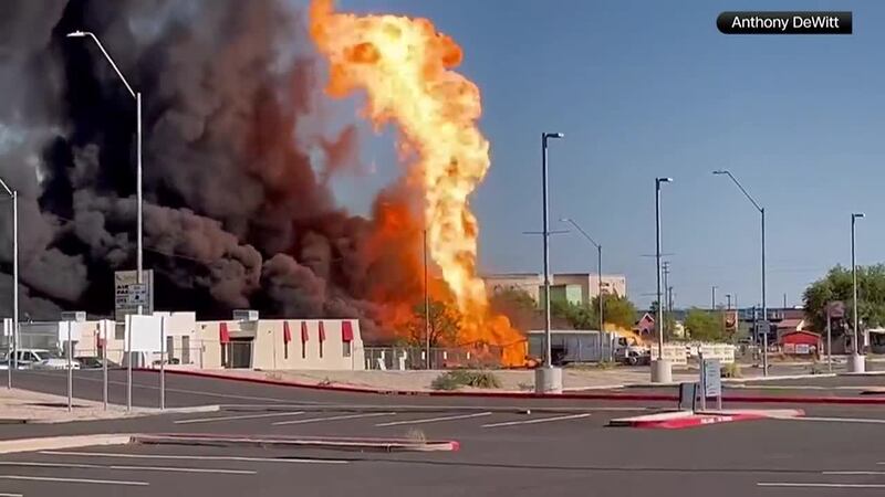 Firefighters evacuated a mile radius due to a massive fire that broke out.