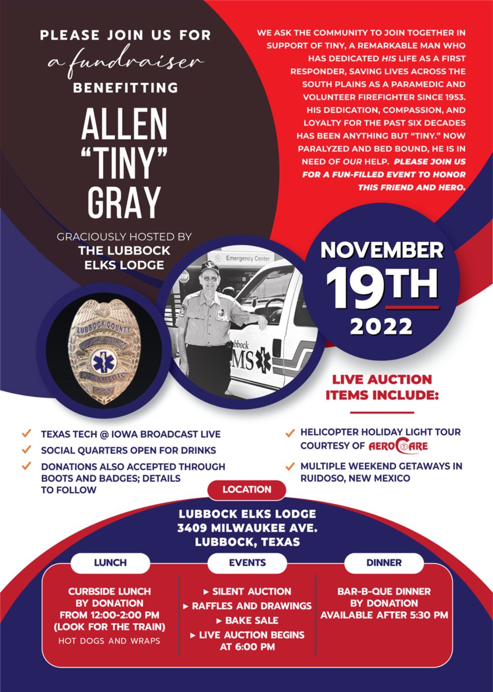 Lubbock Elks Lodge to host fundraiser benefiting Allen ‘Tiny’ Gray