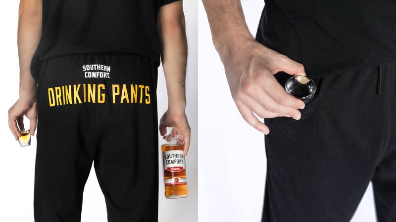 Southern Comfort is selling new "drinking pants" for $11.23 to celebrate Thanksgiving Eve.