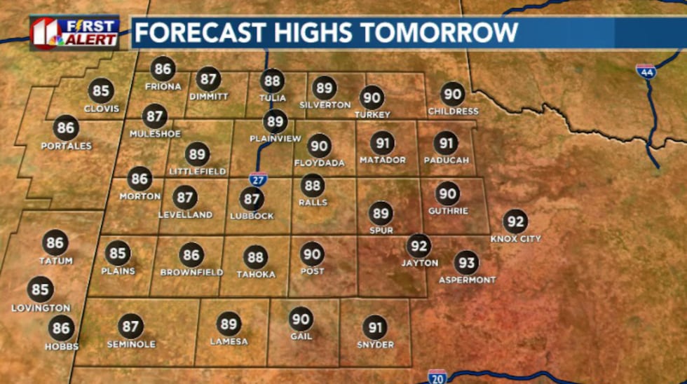 Tomorrow's highs