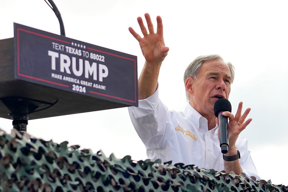 Texas Gov. Greg Abbott endorses Republican presidential candidate and former President Donald...
