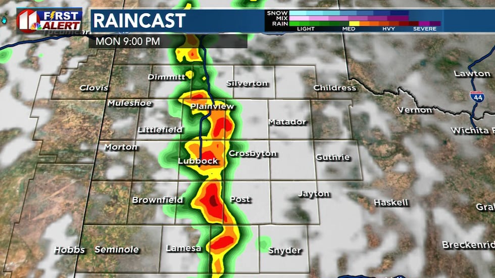 KCBD Raincast for Monday, Oct. 2